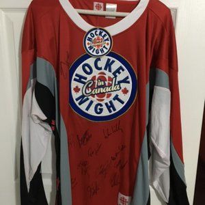 Hockey Jersey - autographed by crew of CBC Hockey Night in Canada - Brand New